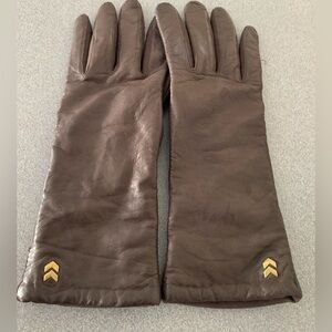Isotoner Dark Brown Leather Gloves